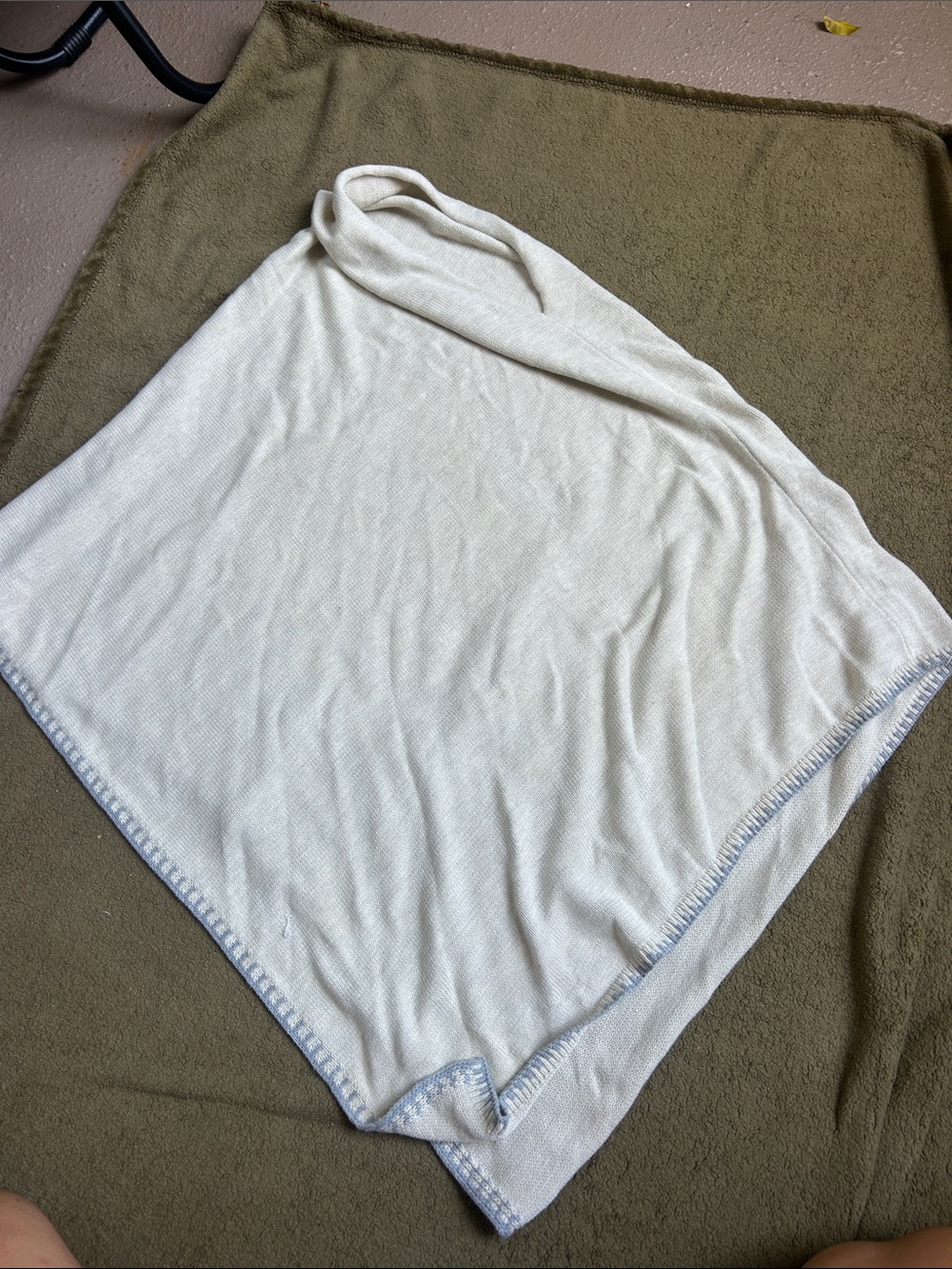 Anthropologie Flat White Knit Poncho